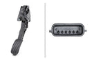 HELLA 6PV 009 978-731 Sensor, accelerator pedal position - for left-hand drive vehicles - 6-pin connec