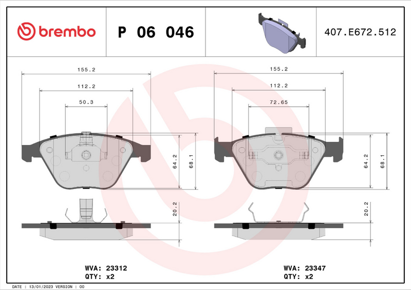 Brembo Brake Pad Set - P06046