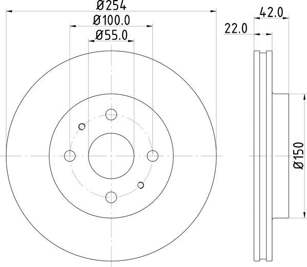 Mintex Brake Discs fits -Daihatsu Perodua Subaru V310:5 MDC2286 (also fits other vehicles)