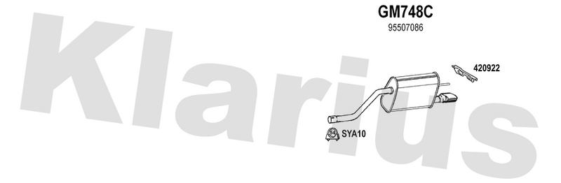 Klarius GM748C - Box With Tail Pipe  - Fits Opel Meriva B 1.7 CDTI