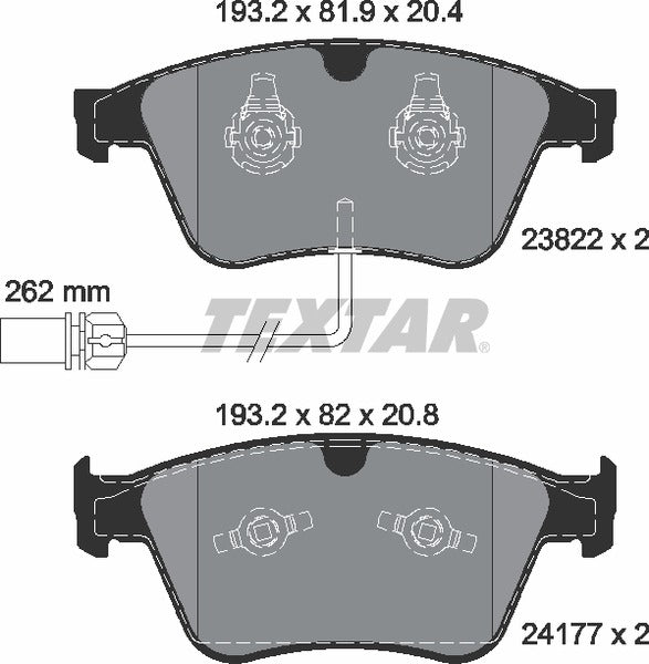 Textar Brake Pad Set - 2382201