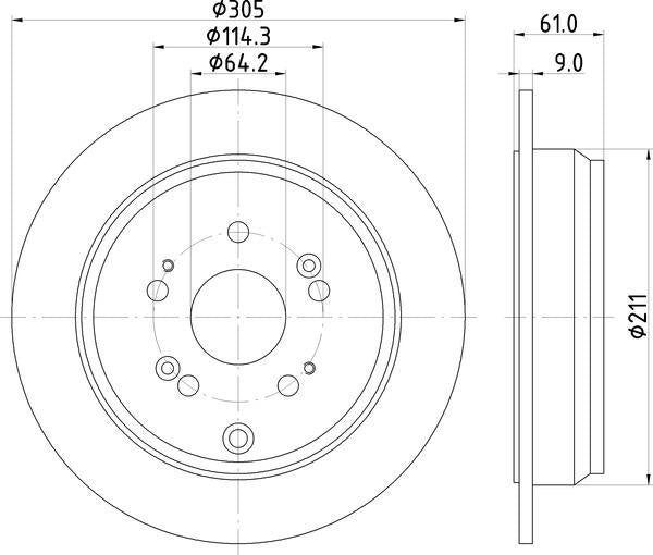 Mintex Brake Discs fits -Honda V288:5 MDC1842 (also fits other vehicles)