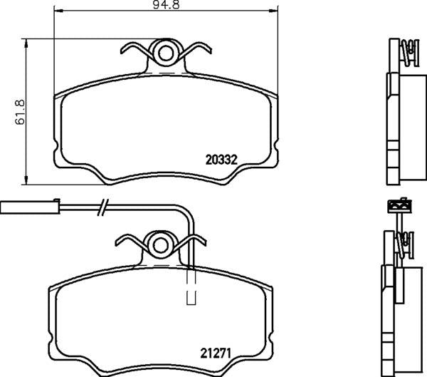 Mintex Brake Pad Set fits -Alfa Romeo MDB1511 (also fits other vehicles)