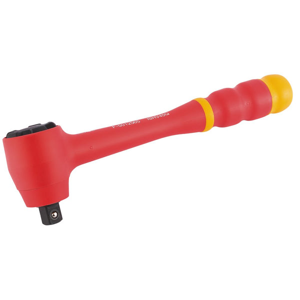 VDE Reversible Ratchet with Soft Grip Handle, 1/2" Sq Dr