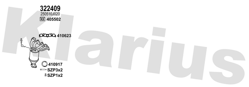 Klarius 322409 - Catalyst Type Approved Withpip  - Fits Toyota Yaris 1.3VVT-i (SCP90_)