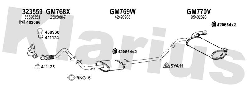 Klarius 323559 - Catalyst Type Approved Withpip  - Fits Opel Astra J 1.4T
