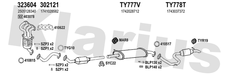 Klarius 323604 - Catalyst Type Approved Withpip  - Fits Toyota RAV4 III 2.0 VVT-i