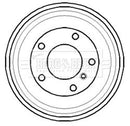 Borg & Beck Brake Drum (Single) -BBR7069