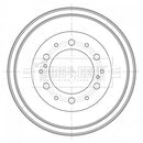 Borg & Beck Brake Drum (Single) -BBR7261