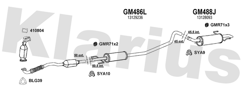 Klarius GM486L - Box With Centre Pipe  - Fits Opel Astra G 1.7CDTi