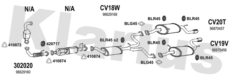 Klarius 302020 - Front Pipe For Cat  - Fits Chevrolet Captiva 2.0D