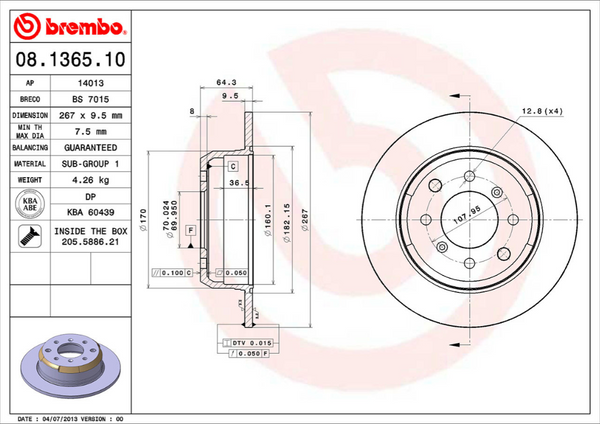 Brembo Brake Disc Pair - 08.1365.10