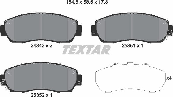 Textar Brake Pad Set - 2434201