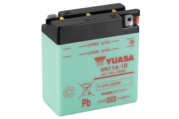 6N11A-1B (DC) 6V Yuasa Conventional Motorcycle Battery