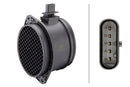 HELLA 8ET 358 095-711 Air Mass Sensor - 5-pin connector - Pipe-neck