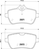 Mintex Brake Pad Set fits -MercedesBenz MDB3284 (also fits other vehicles)