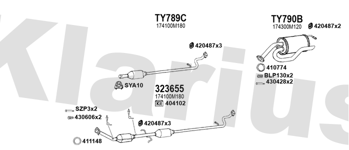 Klarius 323655 - Catalyst Type Approved  - Fits Toyota Yaris 1.5i
