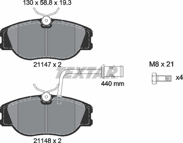 Textar Brake Pad Set - 2114703