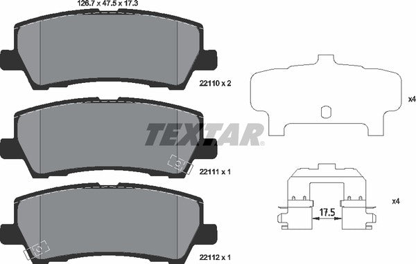 Textar Brake Pad Set - 2211001