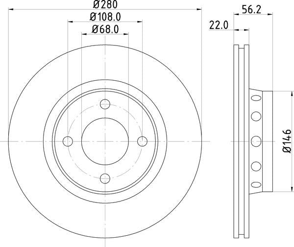 Mintex Brake Discs fits -Audi V277:5 MDC776 (also fits other vehicles)