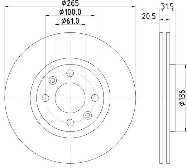 Mintex Brake Discs fits -Renault V280:4 MDC705 (also fits other vehicles)