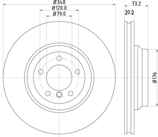 Mintex Brake Discs fits -BMW V345:5 MDC1909 (also fits other vehicles)