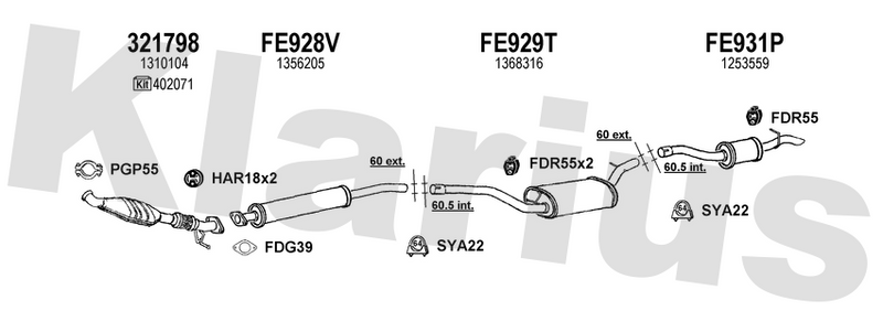 Klarius 321798 - Catalyst Type Approved Withpip  - Fits Ford Focus 2.0TDCi
