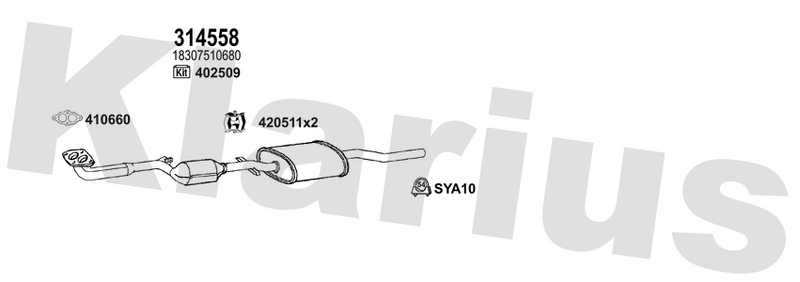Klarius 314558 - Catalyst Type Approved Withpip  - Fits BMW 316i 1.8