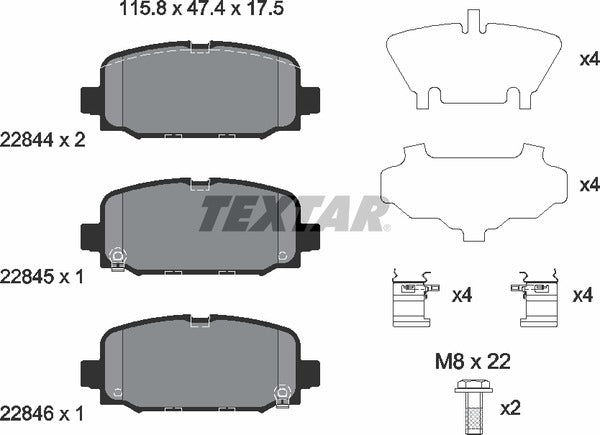 Textar Brake Pad Set - 2284401