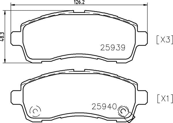 Mintex Brake Pad Set fits -Mazda MDB3432 (also fits other vehicles)