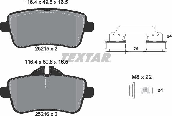 Textar Brake Pad Set - 2521509