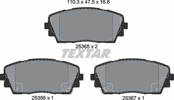 Kia, Brake Pad Set - Textar 2536501