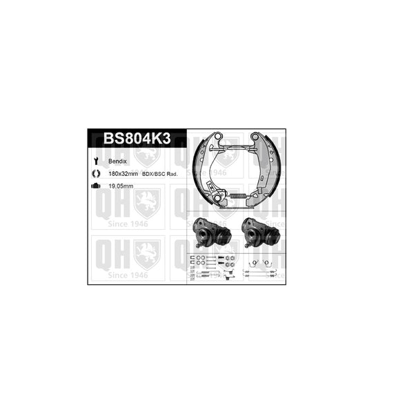 QH BS804K3 Brake Shoe Kit
