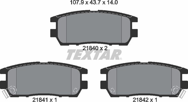 Textar Brake Pad Set - 2184002