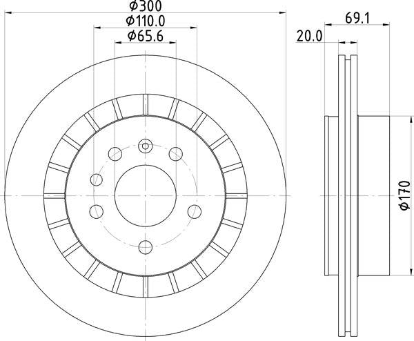 Mintex Brake Discs fits -Saab V280:5 MDC1841 (also fits other vehicles)