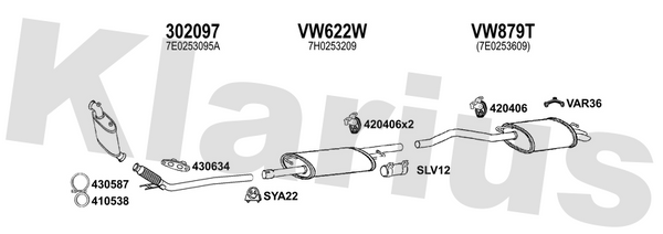 Klarius 302097 - Front Pipe For Cat  - Fits Volkswagen Transporter T5 2.0 TDi