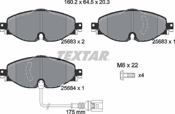Textar Brake Pad Set - 2568301
