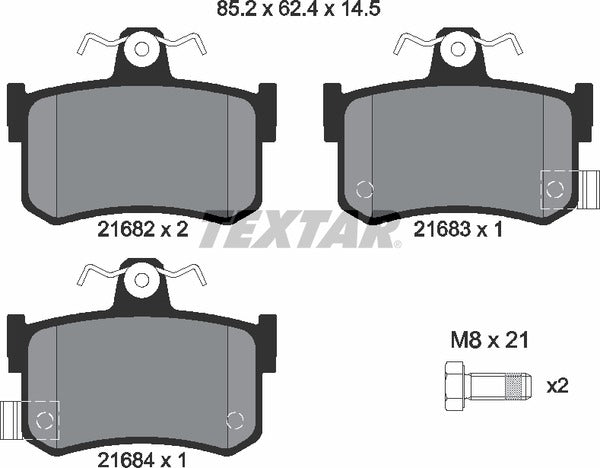 Textar Brake Pad Set - 2168202