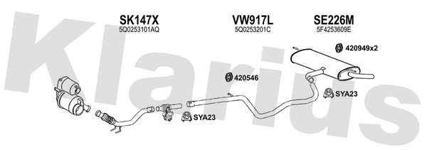 Klarius SK147X - Front Pipe  - Fits Seat Ateca 1.6TDi