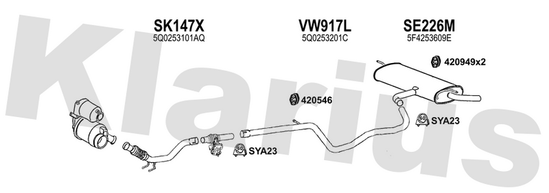 Klarius SK147X - Front Pipe  - Fits Seat Ateca 1.6TDi