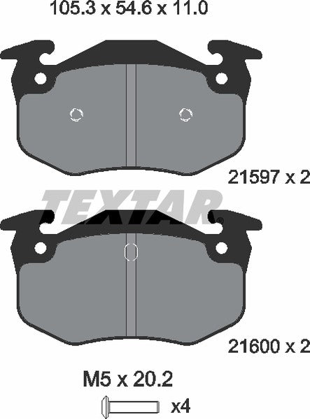 Textar Brake Pad Set - 2159701