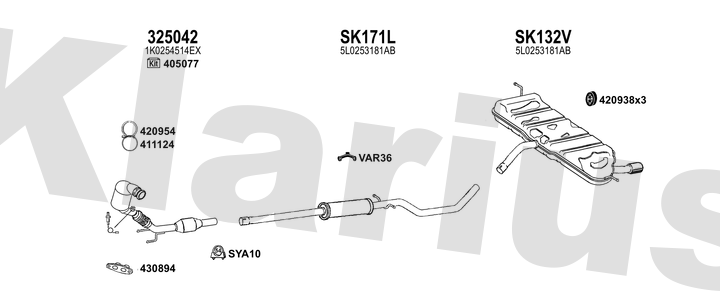 Klarius 325042 - Catalyst Type Approved Withpip  - Fits Skoda Yeti 1.2TSi