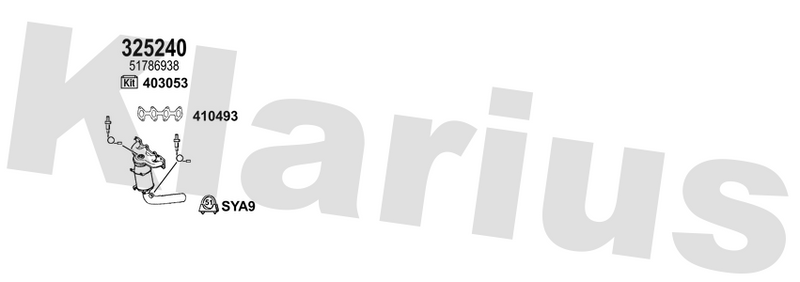 Klarius 325240 - Catalyst Type Approved Withpip  - Fits Fiat 500 1.2