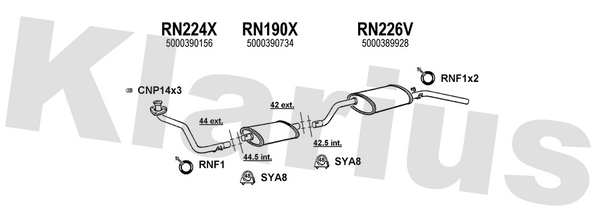 Klarius RN224X - Front Pipe  - Fits Renault Master 2.0