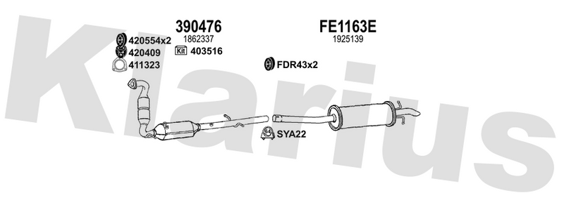 Klarius 390476 - Catalyst & Dpf Combined  - Fits Ford Transit Custom 2.2TDCi