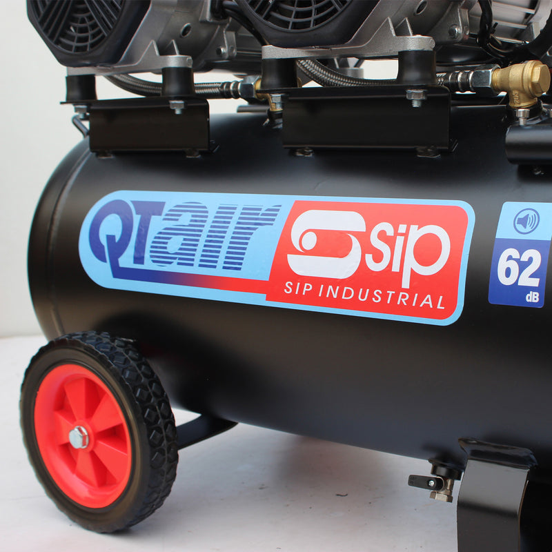 SIP QT AIR DD 3hp 50ltr Quiet Ultra Low Noise Oil-Free Direct Drive Compressor