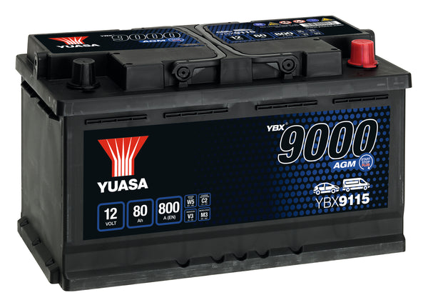 Yuasa YBX9115AGM - 9115 AGM Start Stop Plus Battery - 3 Year Warranty
