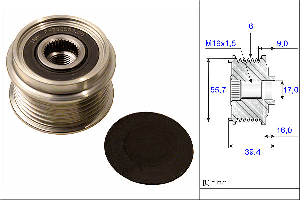 INA Alternator Freewheel Clutch - Part No - 535006010