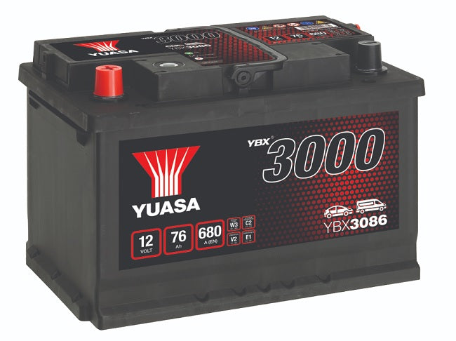 Yuasa YBX3086 - 3086 SMF Car Battery - 4 Year Warranty