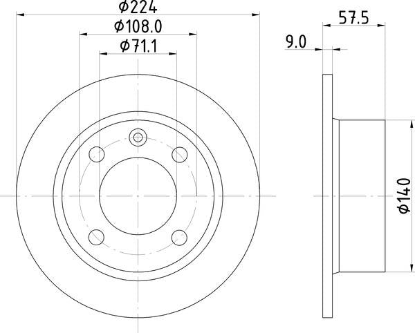 Mintex Brake Discs fits -Citroën V260:5 MDC802 (also fits other vehicles)